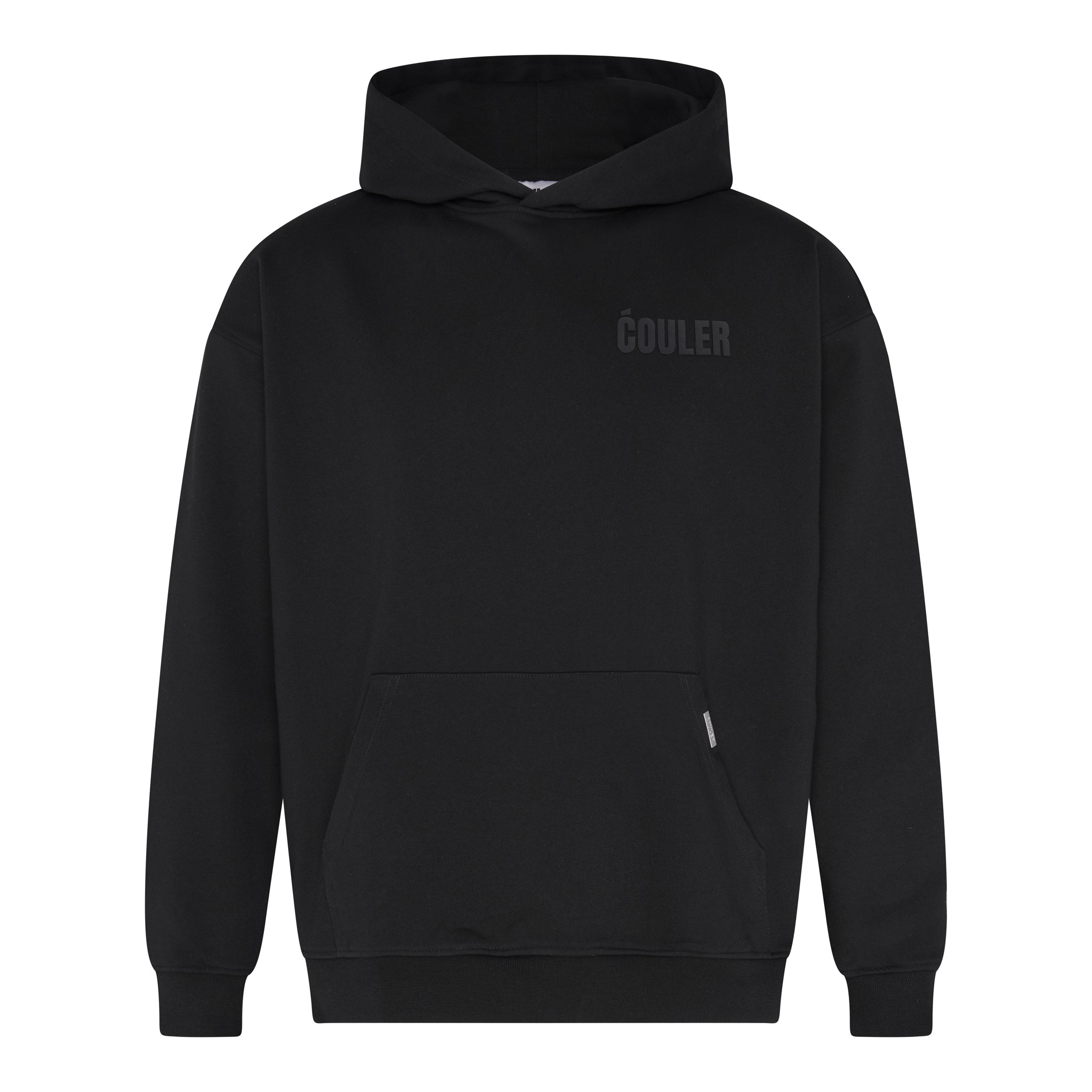 Black Heavyweight Cotton Hoodie by ĆOULER – Close-Up